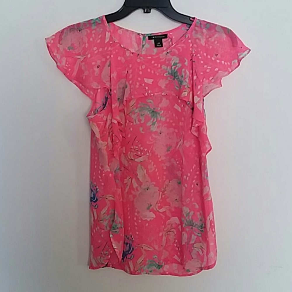 I Heart Ronson Floral Flutter Blouse